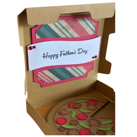 Handmade Father’s Day Pizza Pop Up Greeting Card for Dad