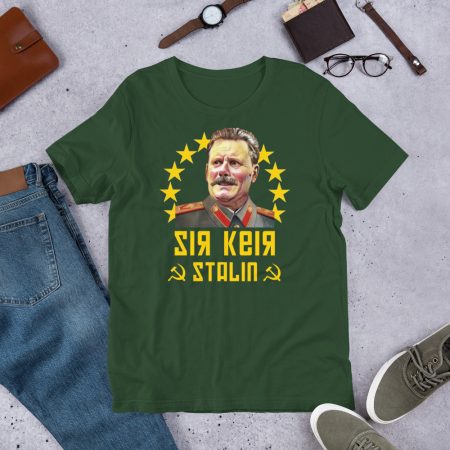 Sir Keir Stalin Political Satire T-Shirt | Black Yellow Graphic 100% Cotton Tee | Made To Order