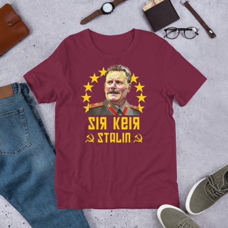 Sir Keir Stalin Political Satire T-Shirt | Black Yellow Graphic 100% Cotton Tee | Made To Order
