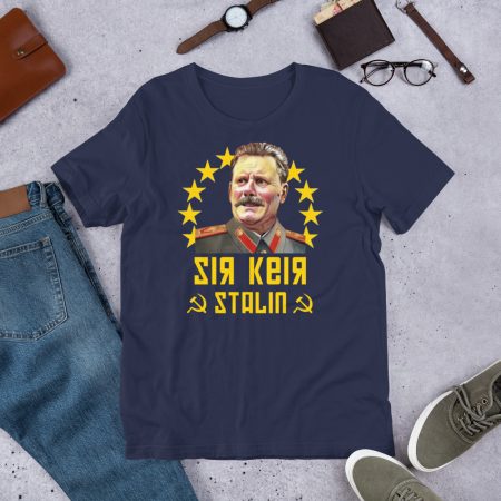 Sir Keir Stalin Political Satire T-Shirt | Black Yellow Graphic 100% Cotton Tee | Made To Order