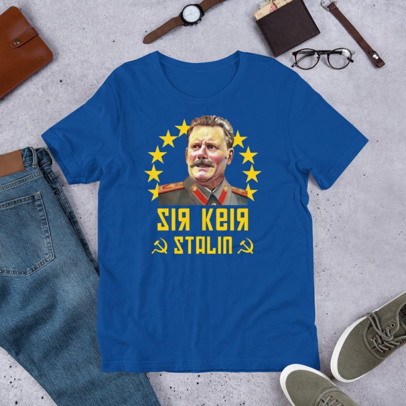 Sir Keir Stalin Political Satire T-Shirt | Black Yellow Graphic 100% Cotton Tee | Made To Order