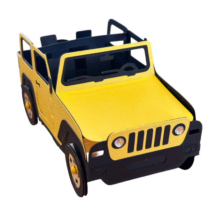 Yellow Jeep Pop Up Card for Dad, Father’s Day & Birthday Card