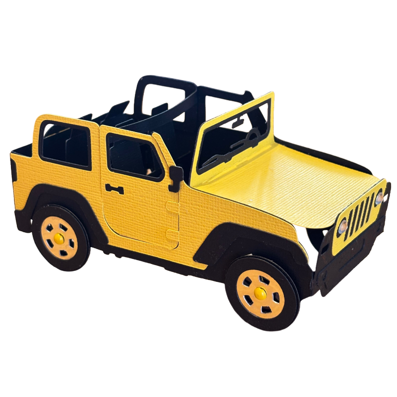 Yellow Jeep Pop Up Card for Dad, Father’s Day & Birthday Card