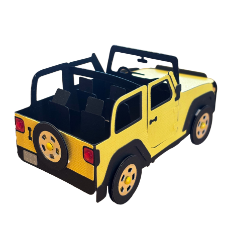Yellow Jeep Pop Up Card for Dad, Father’s Day & Birthday Card