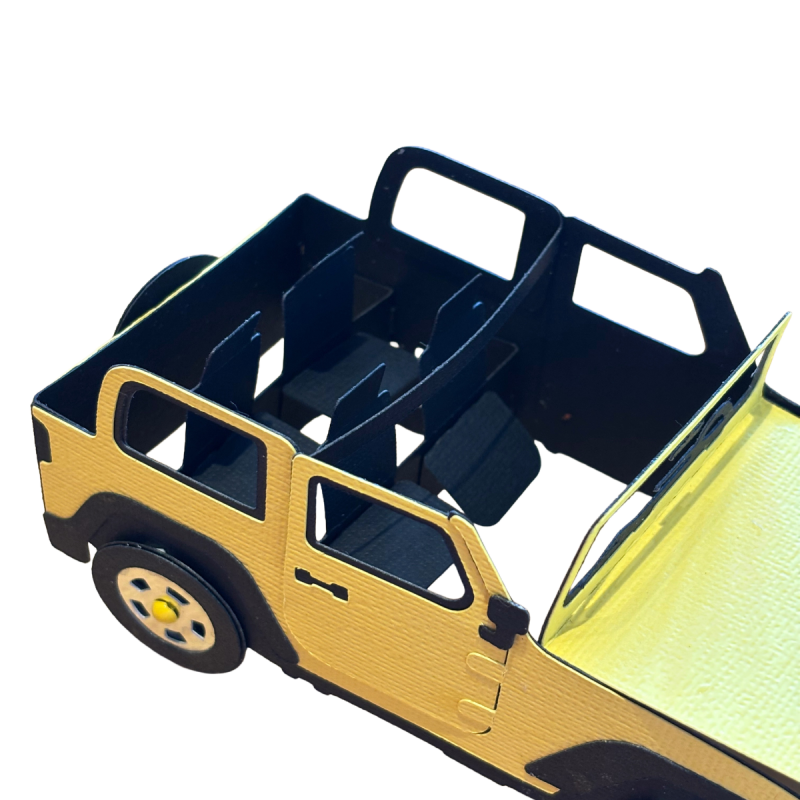 Yellow Jeep Pop Up Card for Dad, Father’s Day & Birthday Card