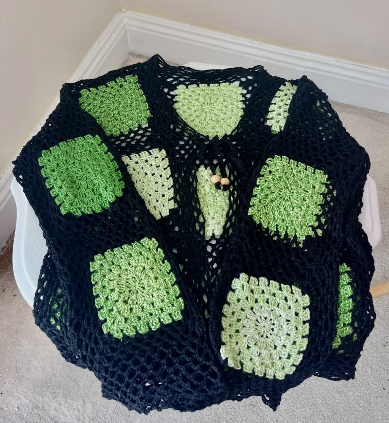 Handmade crochet boho style cardigan
