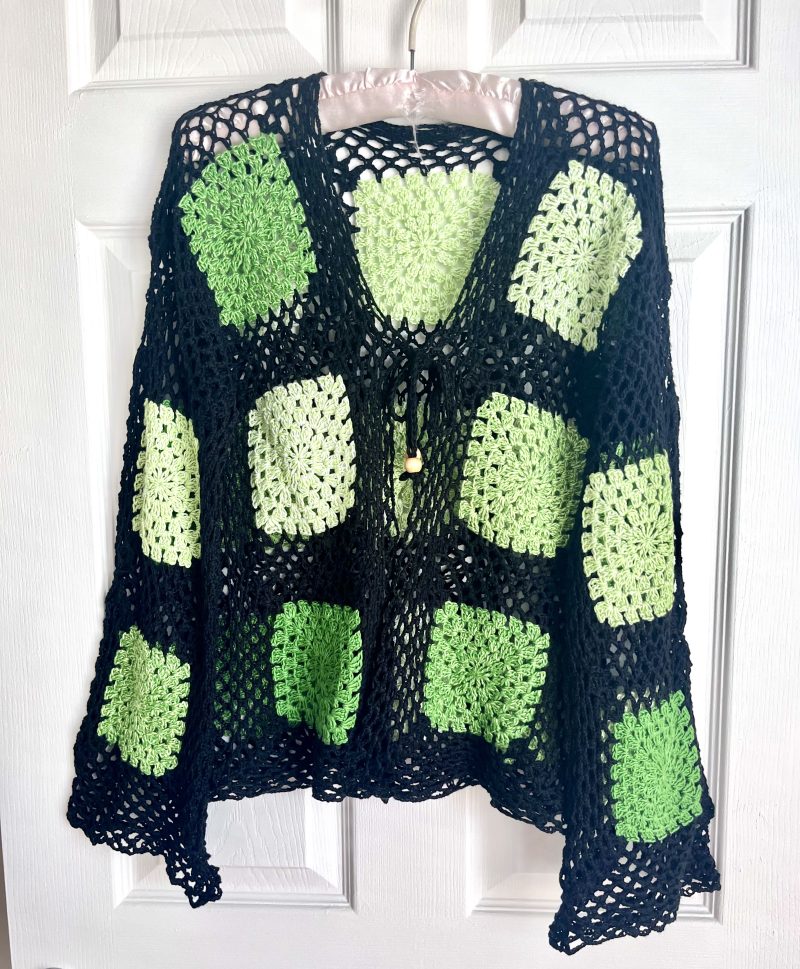 Handmade crochet boho style cardigan