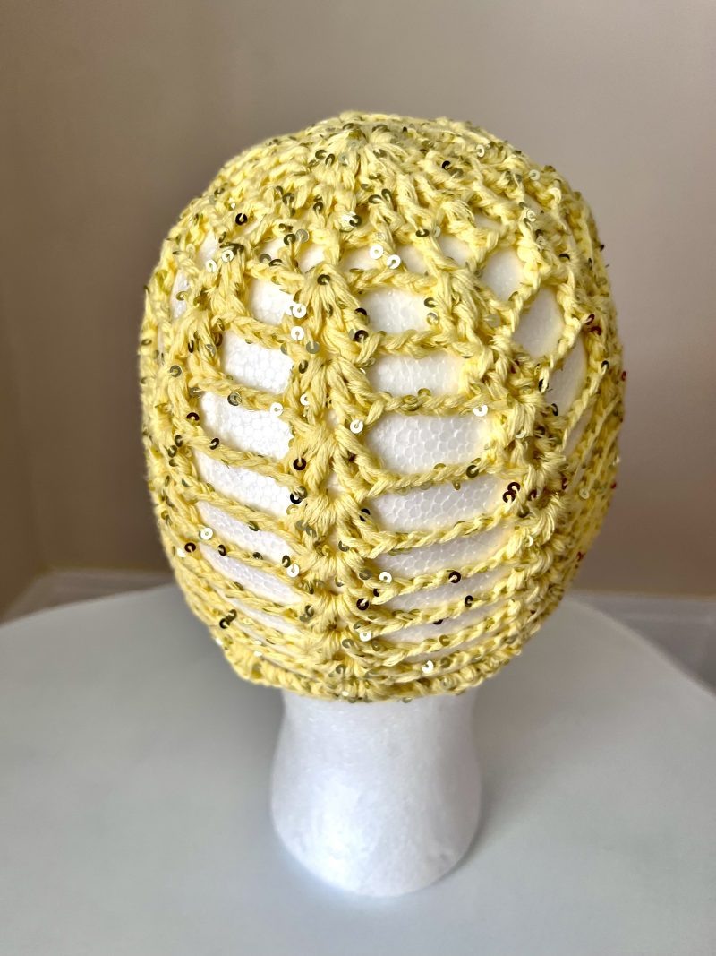 Handmade crochet hair accessory beanie
