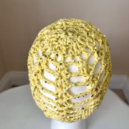 Handmade crochet hair accessory beanie