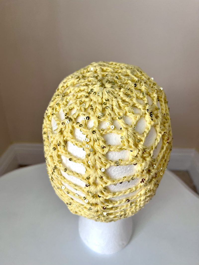Handmade crochet hair accessory beanie