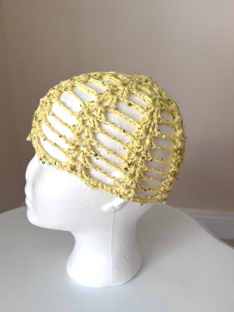 Handmade crochet hair accessory beanie