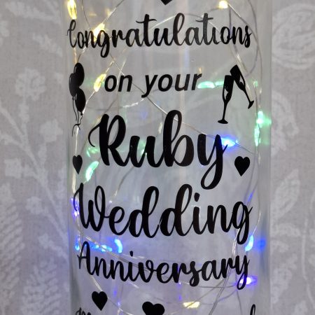 Happy Anniversary, Special Day Customised and Personalised, Mr and Mrs Light up Bottle Gift.