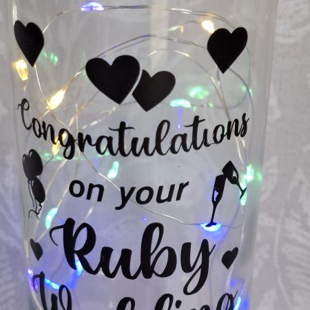 Happy Anniversary, Special Day Customised and Personalised, Mr and Mrs Light up Bottle Gift.