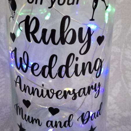 Happy Anniversary, Special Day Customised and Personalised, Mr and Mrs Light up Bottle Gift.