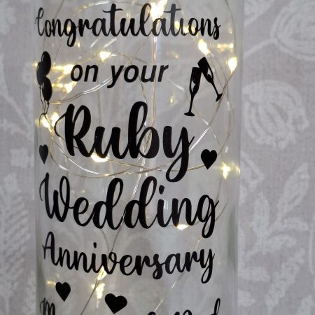 Happy Anniversary, Special Day Customised and Personalised, Mr and Mrs Light up Bottle Gift.