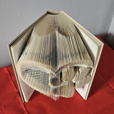 Folded Book Art. Heart and Paw. Recycled Book Gift.
