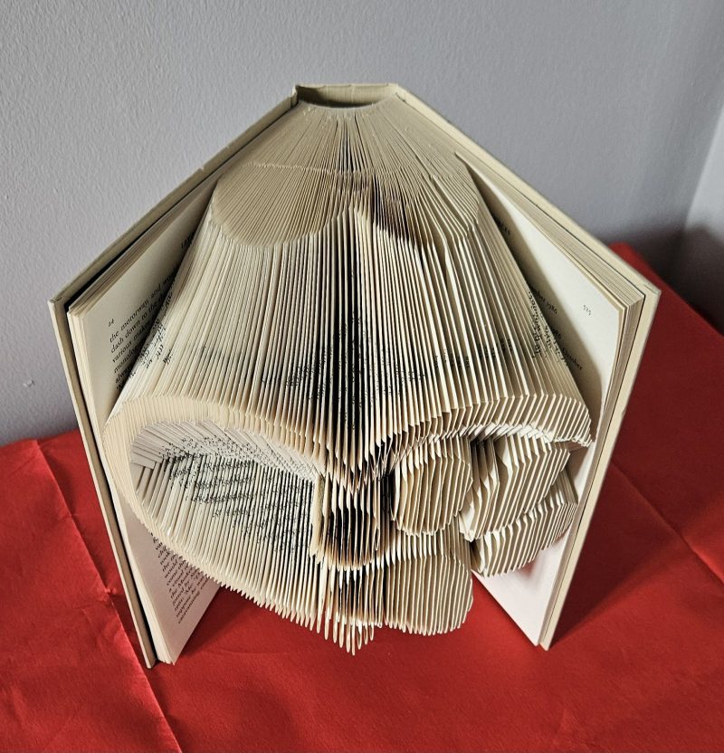 Folded Book Art. Heart and Paw. Recycled Book Gift.