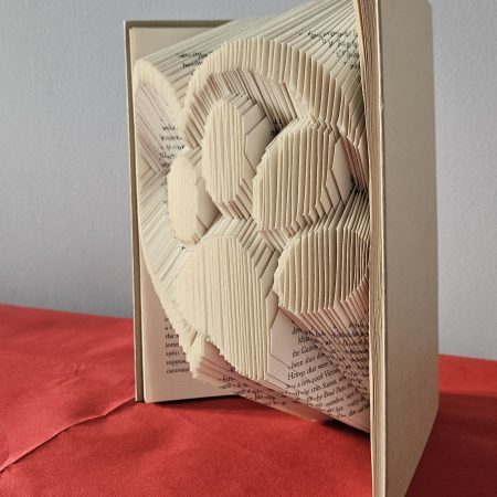 Folded Book Art. Heart and Paw. Recycled Book Gift.