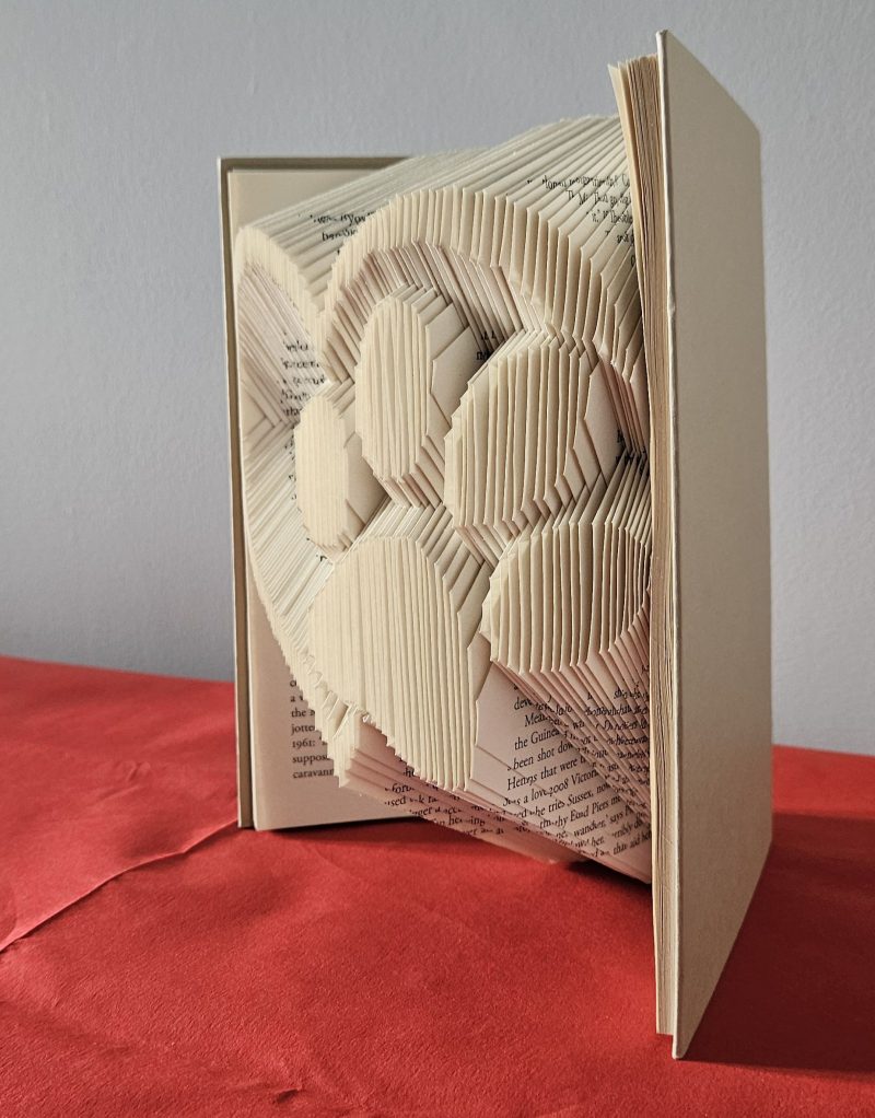 Folded Book Art. Heart and Paw. Recycled Book Gift.