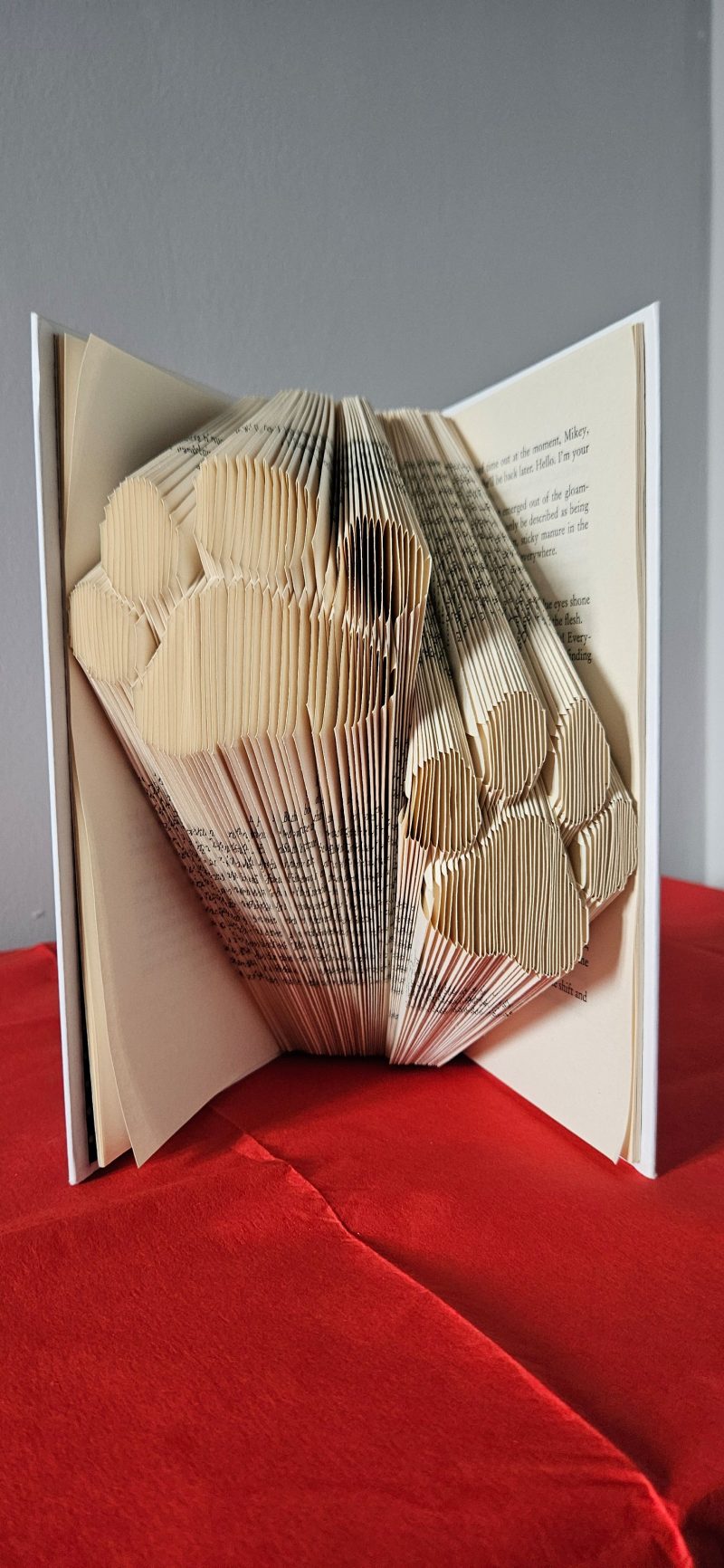 Folded Book Art. Paws. Recycled Book Gift.