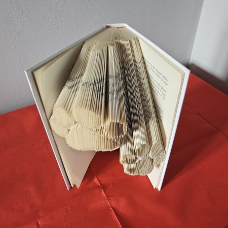 Folded Book Art. Paws. Recycled Book Gift.