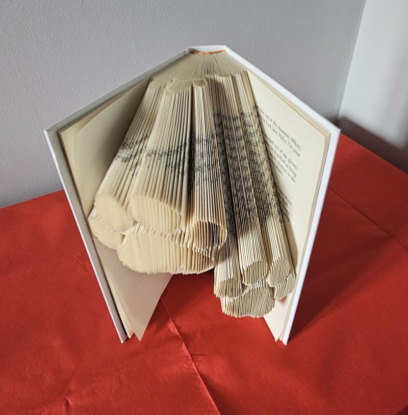 Folded Book Art. Paws. Recycled Book Gift.