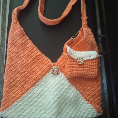 Handmade crochet shoulder bag /purse