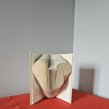 Folded Book Art. Character Mouse. Recycled Book Gift.