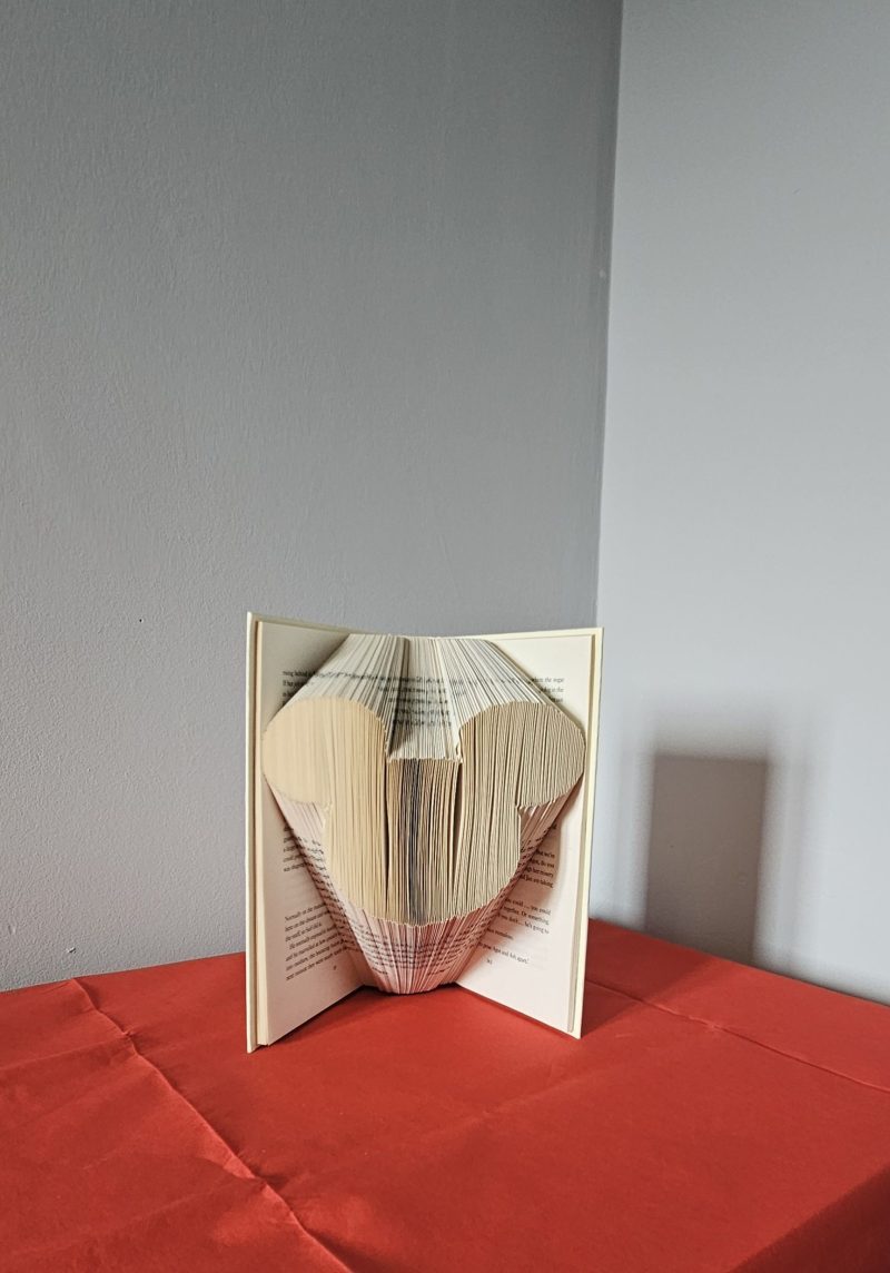 Folded Book Art. Character Mouse. Recycled Book Gift.