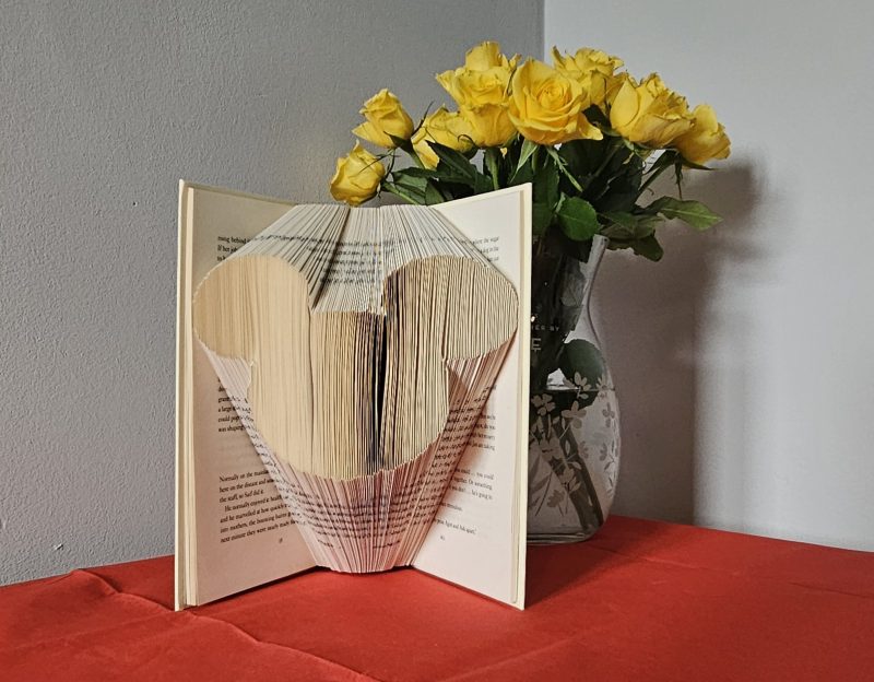 Folded Book Art. Character Mouse. Recycled Book Gift.