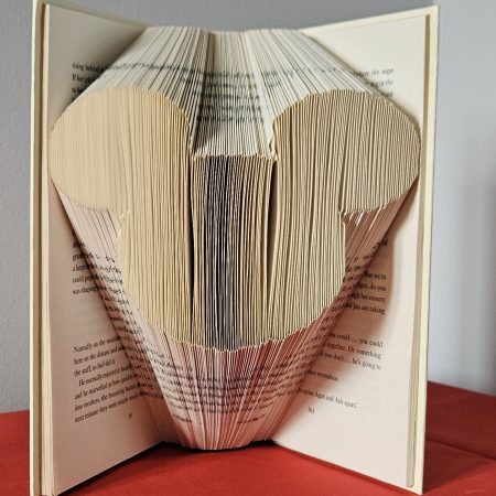 Folded Book Art. Character Mouse. Recycled Book Gift.