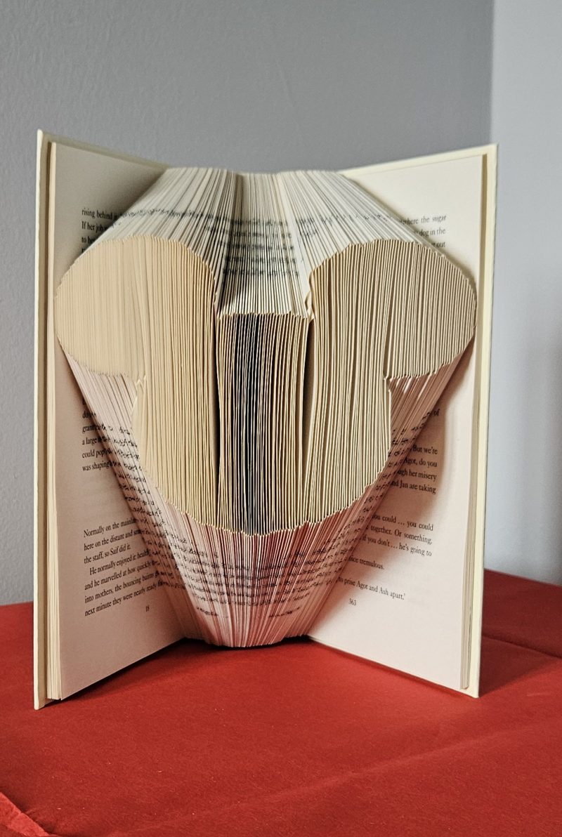 Folded Book Art. Character Mouse. Recycled Book Gift.