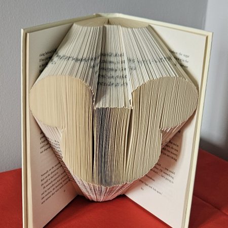 Folded Book Art. Character Mouse. Recycled Book Gift.
