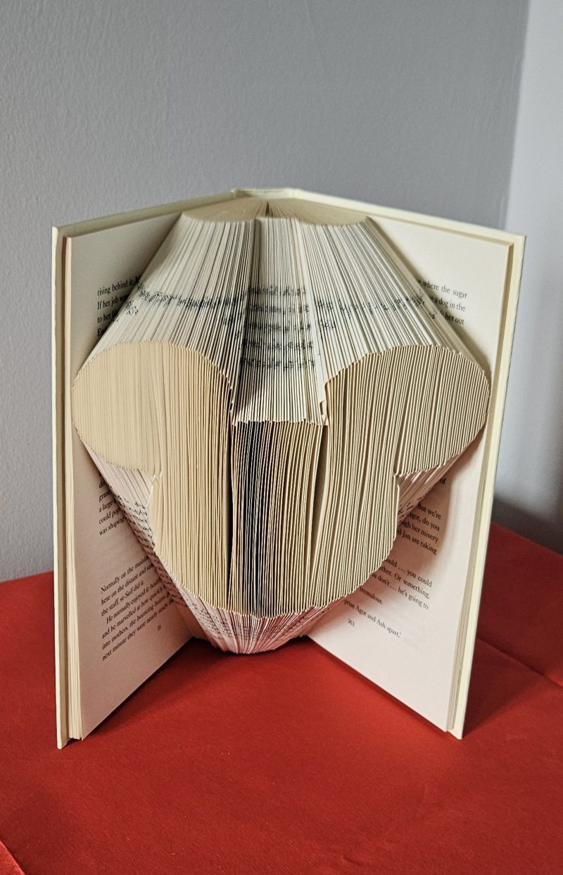 Folded Book Art. Character Mouse. Recycled Book Gift.