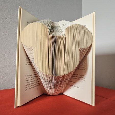 Folded Book Art. Character Mouse. Recycled Book Gift.
