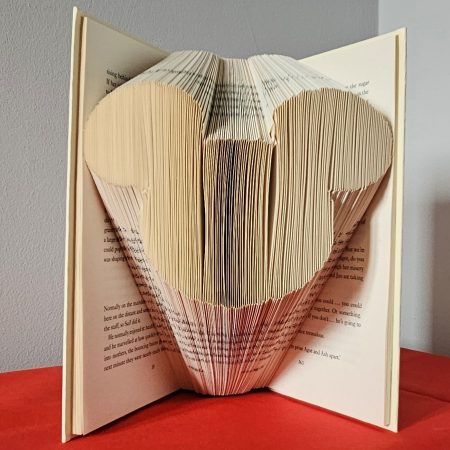 Folded Book Art. Character Mouse. Recycled Book Gift.