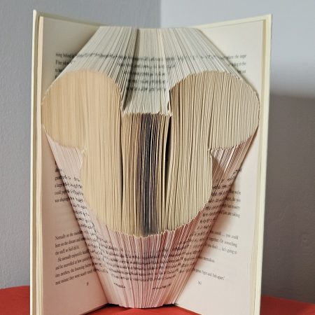 Folded Book Art. Character Mouse. Recycled Book Gift.