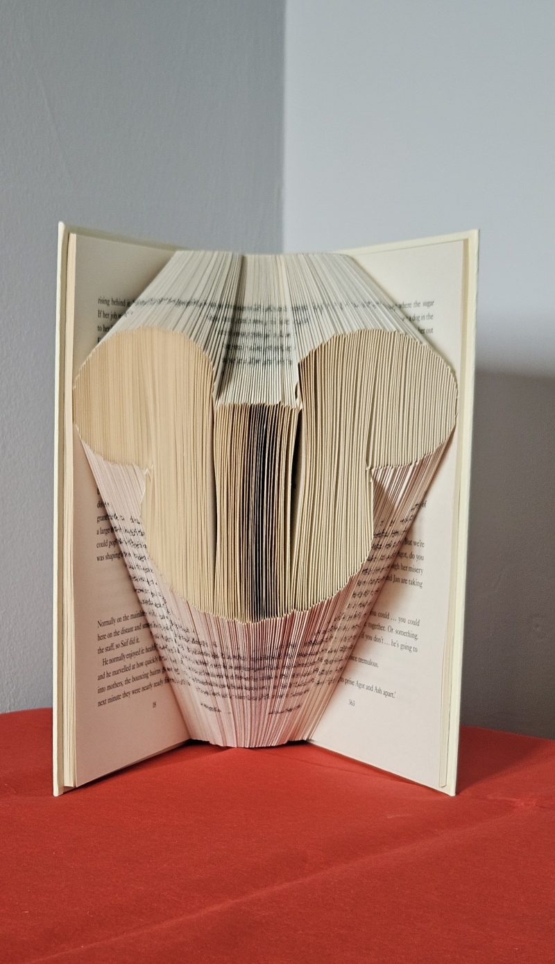 Folded Book Art. Character Mouse. Recycled Book Gift.