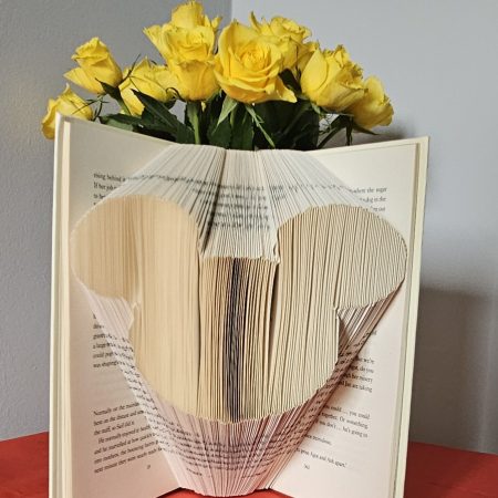 Folded Book Art. Character Mouse. Recycled Book Gift.