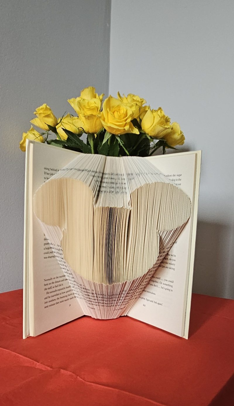 Folded Book Art. Character Mouse. Recycled Book Gift.
