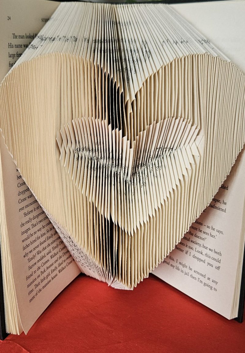 Folded Book Art. Heart. Love. Recycled Book Gift.