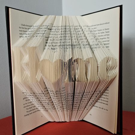 Folded Book Art. Home gift. Recycled Book Gift.