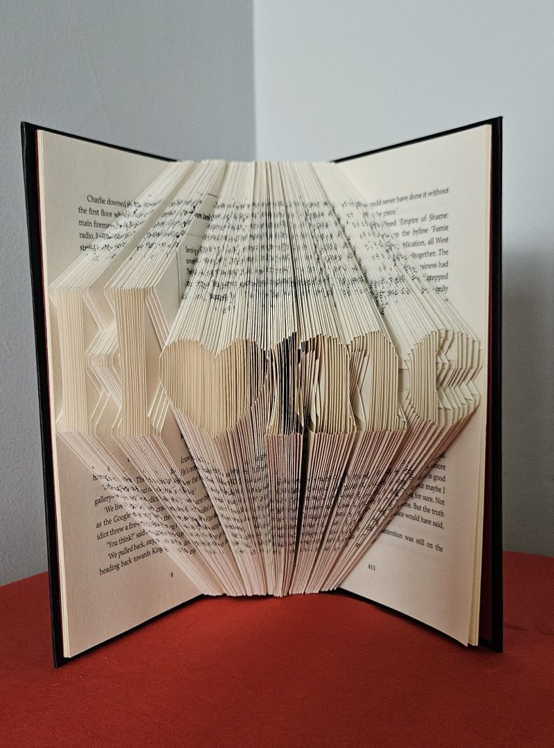 Folded Book Art. Home gift. Recycled Book Gift.