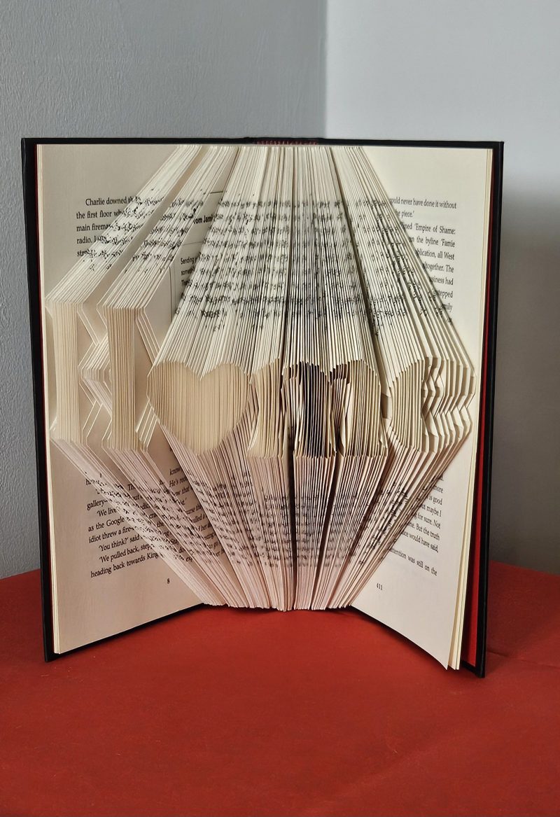 Folded Book Art. Home gift. Recycled Book Gift.