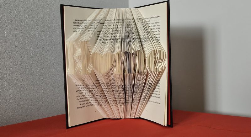 Folded Book Art. Home gift. Recycled Book Gift.