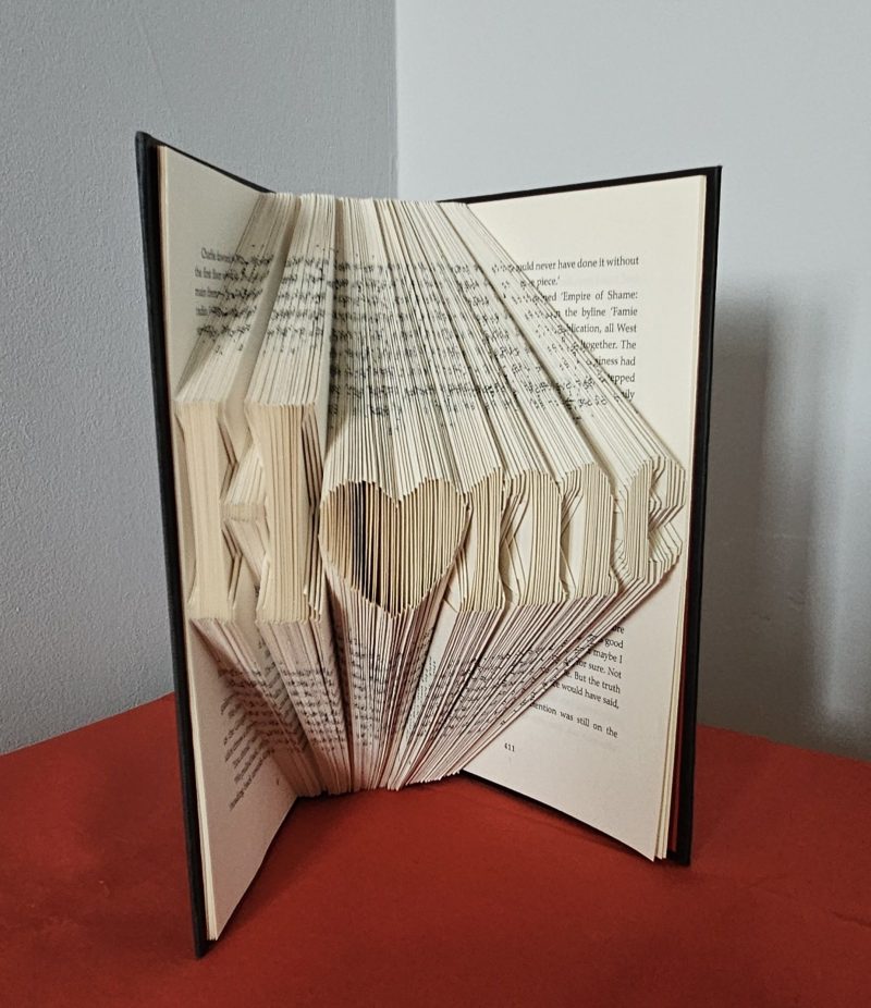 Folded Book Art. Home gift. Recycled Book Gift.