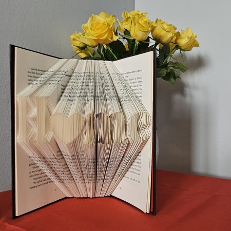 Folded Book Art. Home gift. Recycled Book Gift.