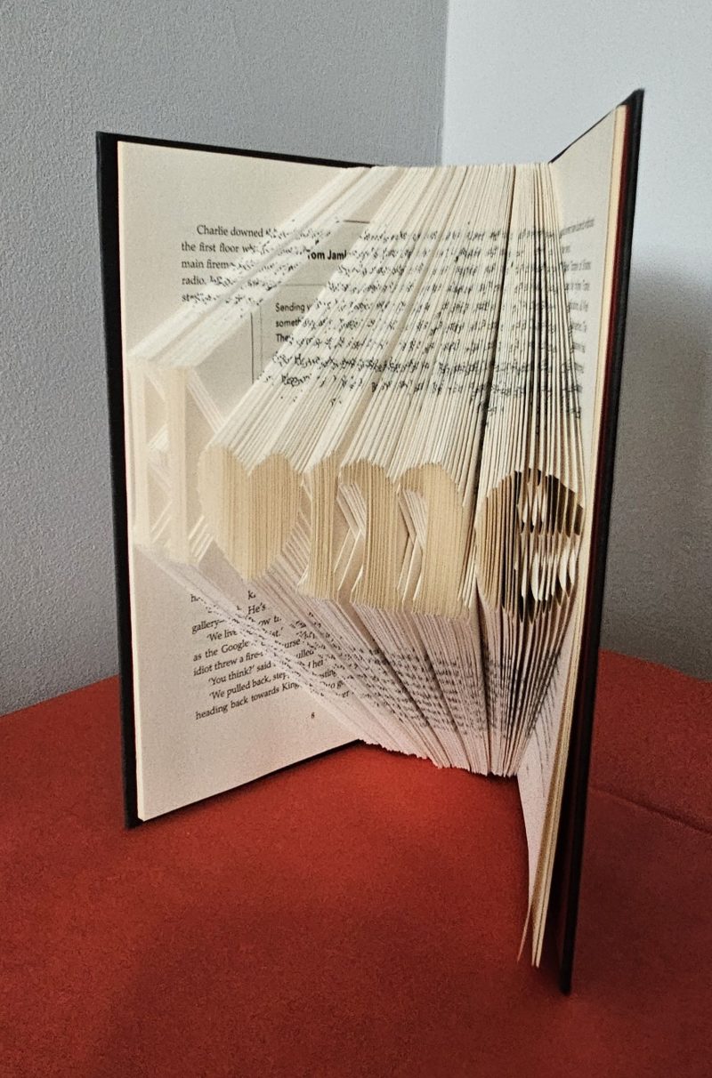 Folded Book Art. Home gift. Recycled Book Gift.