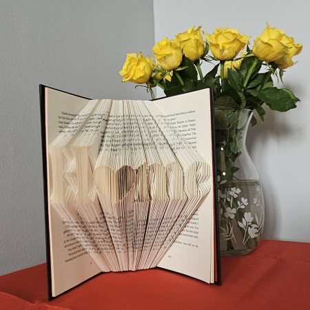 Folded Book Art. Home gift. Recycled Book Gift.