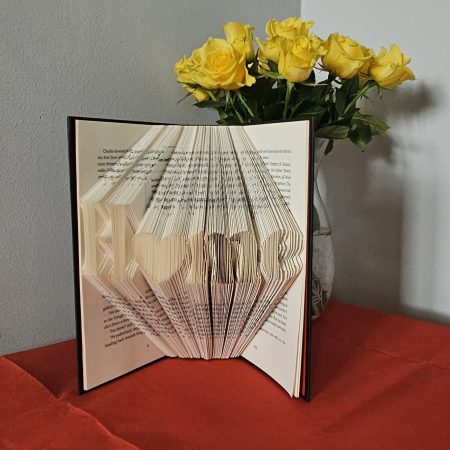 Folded Book Art. Home gift. Recycled Book Gift.
